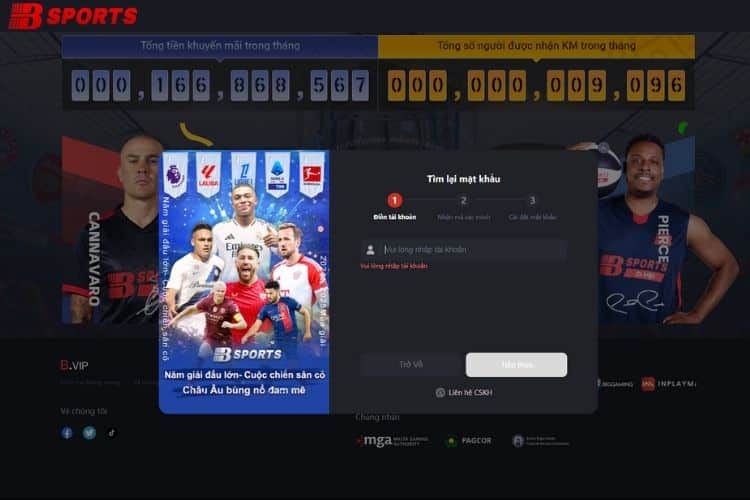 Thao tác xử lý khi quên mật khẩu