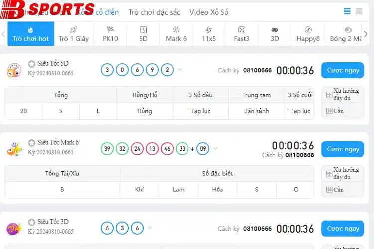 Điểm thu hút game thủ của xổ số BSport