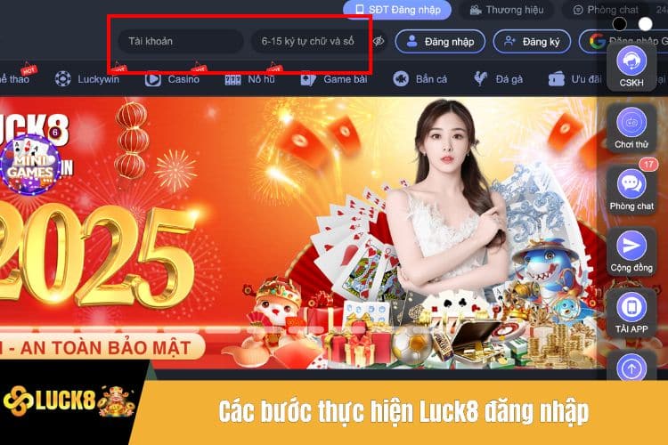 Các bước thực hiện Luck8 đăng nhập cho người dùng